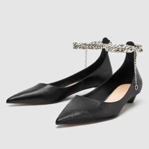ZARA Ballerina With Chain Ankle Strap